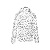 Pigeon Pattern Print Design 05 Women's Padded Hooded Jacket