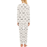 Mustache Beard Pattern Print Design 05 Women's All Over Print Pajama Set