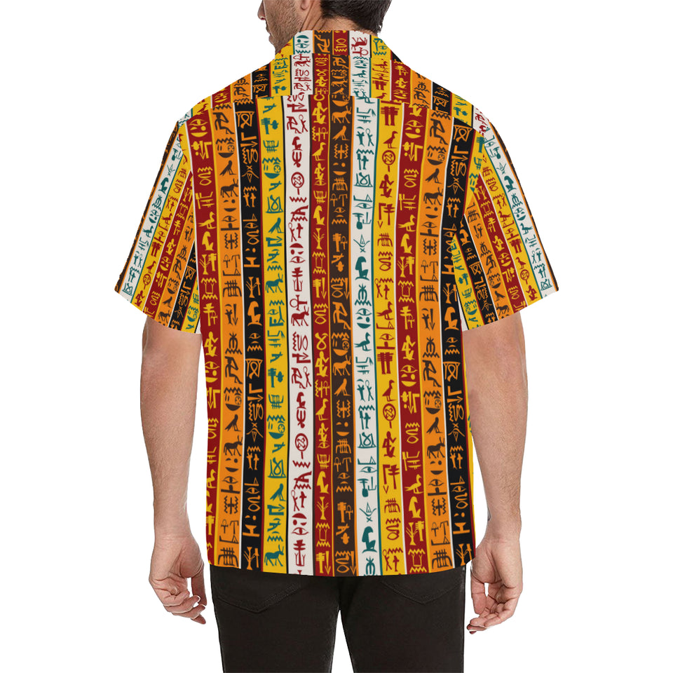 Egypt Hieroglyphics Pattern Print Design 01 Men's All Over Print Hawaiian Shirt (Model T58)