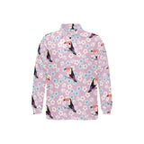 Beautiful toucan flower leaves Men's Long Sleeve Polo Shirt