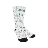 Cute cartoon dinosaurs tree pattern Crew Socks