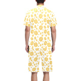 Potato Chips Pattern Print Design 03 Men's V-Neck Short Pajama Set