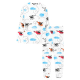 Watercolor helicopter cloud pattern Women's All Over Print Pajama Set