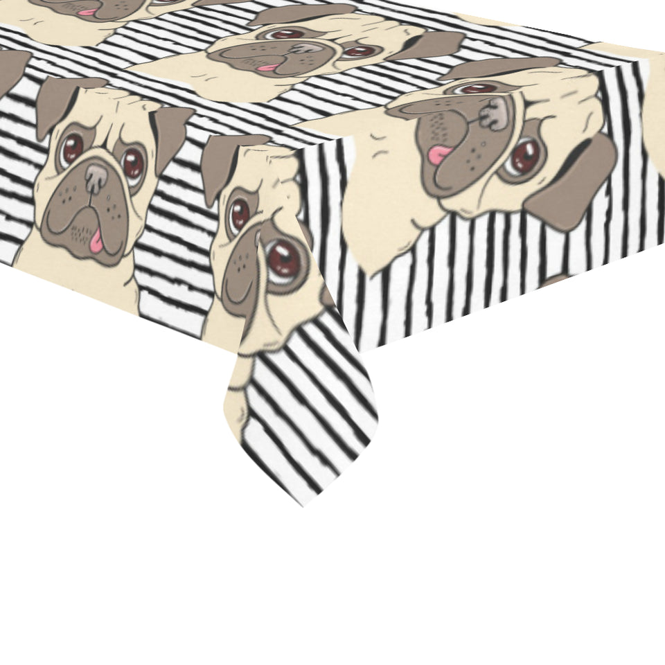 Happy pug pattern Tablecloth