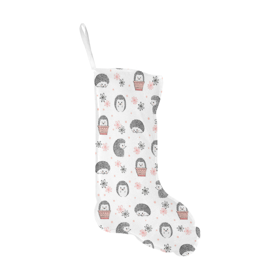 Hedgehog Pattern Print Design 02 Christmas Stocking