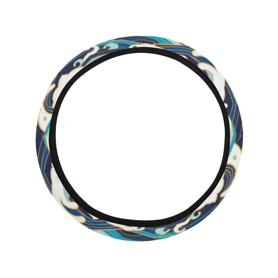Japanese wave pattern Car Steering Wheel Cover