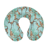 Monkey Palm tree background U-Shaped Travel Neck Pillow