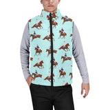Horses running horses rider pattern Men's Padded Vest