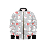 Cute polar bear christmas snow pattern Kids' Boys' Girls' Bomber Jacket