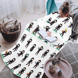 Cute ninja katana sword pattern Blanket Robe with Sleeves