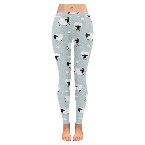 Sheep polka dot cloud pattern Women's Legging Fulfilled In US