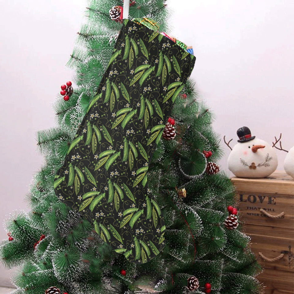 Green Peas Pattern Print Design 02 Christmas Stocking