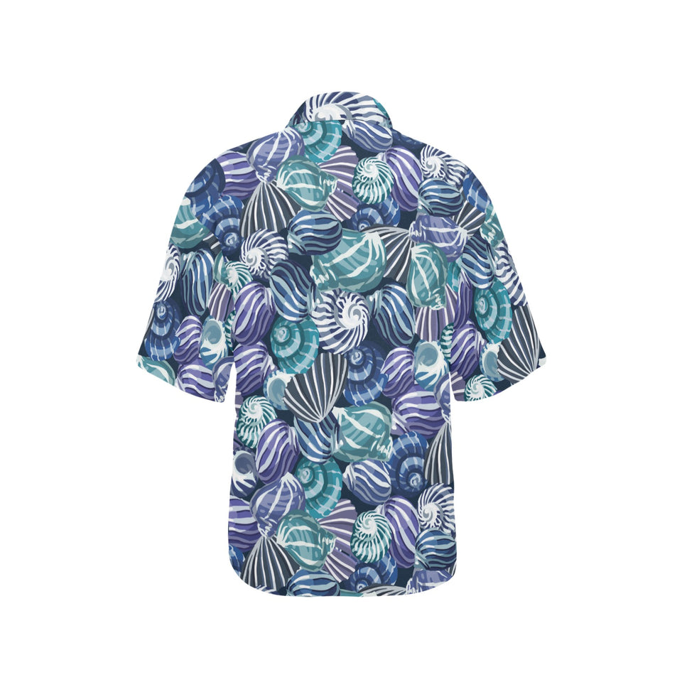 Shell design pattern Women's All Over Print Hawaiian Shirt
