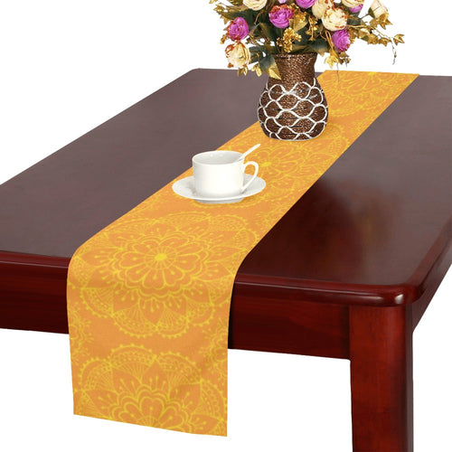 Orange traditional indian element pattern Table Runner