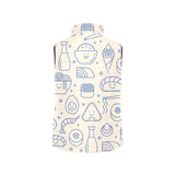 Cute sushi icon pattern Women's Padded Vest