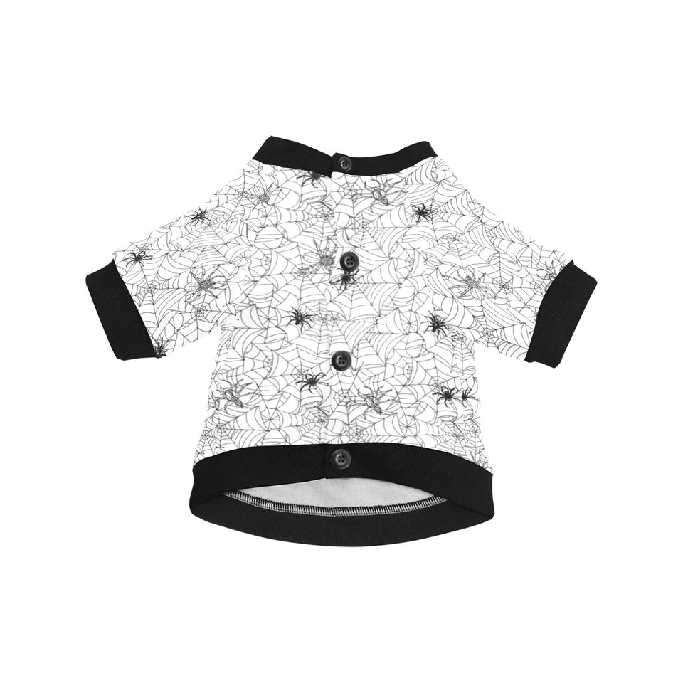 Spider web cobweb pattern All Over Print Pet Dog Round Neck Fuzzy Shirt