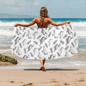 Pigeon Pattern Print Design 05 Beach Towel