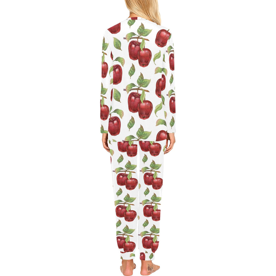 Red apples pattern Women's All Over Print Pajama Set