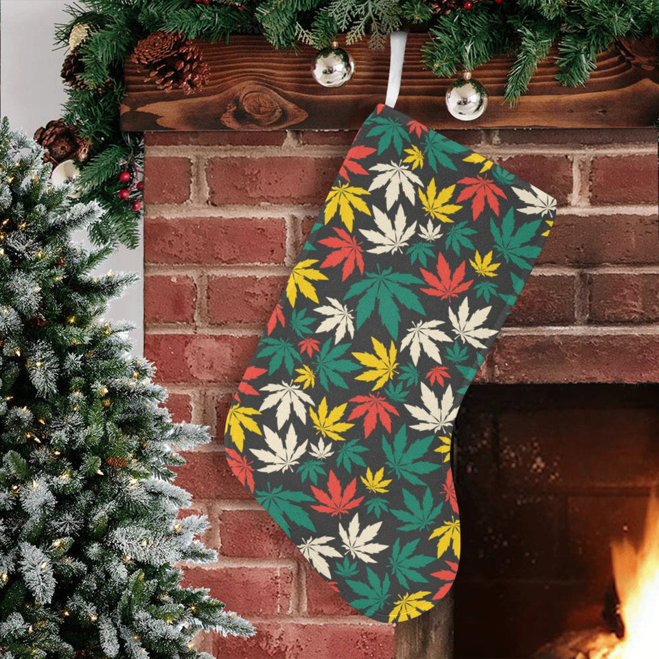 Canabis Marijuana Weed Pattern Print Design 02 Christmas Stocking