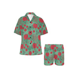 Tomato design pattern Women's V-Neck Short Pajama Set