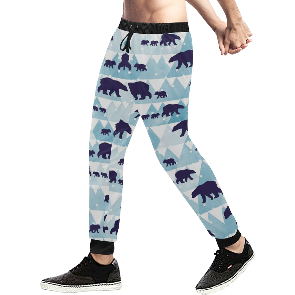 polar bear winter snow pattern Unisex Casual Sweatpants