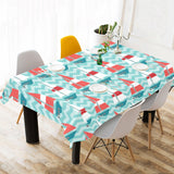 Red White sailboat wave background Tablecloth
