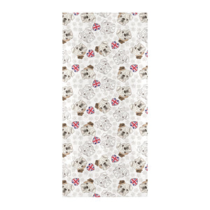 English Bulldog Pattern Print Design 01 Beach Towel