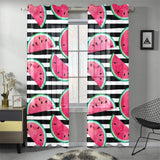 Watercolor paint textured watermelon pieces Gauze Curtain