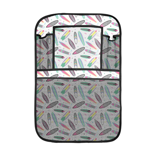Surfboard Pattern Print Design 04 Car Seat Back Organizer