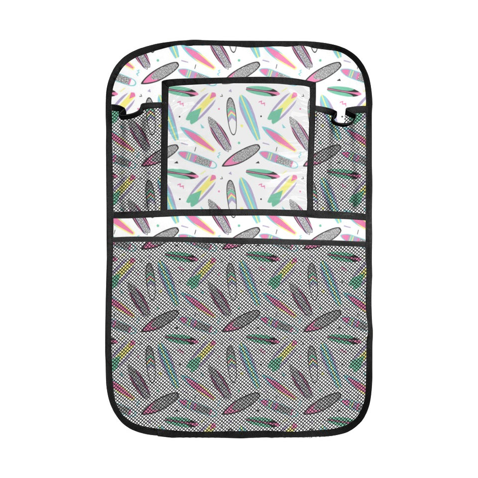 Surfboard Pattern Print Design 04 Car Seat Back Organizer
