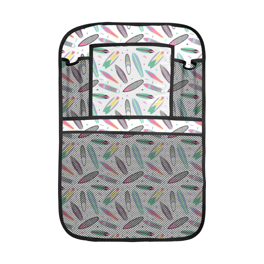 Surfboard Pattern Print Design 04 Car Seat Back Organizer