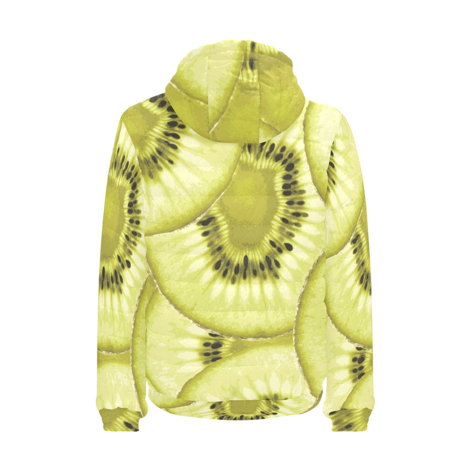 Sliced kiwi pattern Men's Padded Hooded Jacket