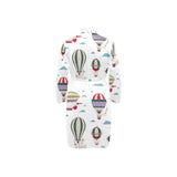 Hot air balloon pattern Men's Long Sleeve Belted Night Robe