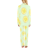 slice of lemon pattern Women's Long Pajama Set