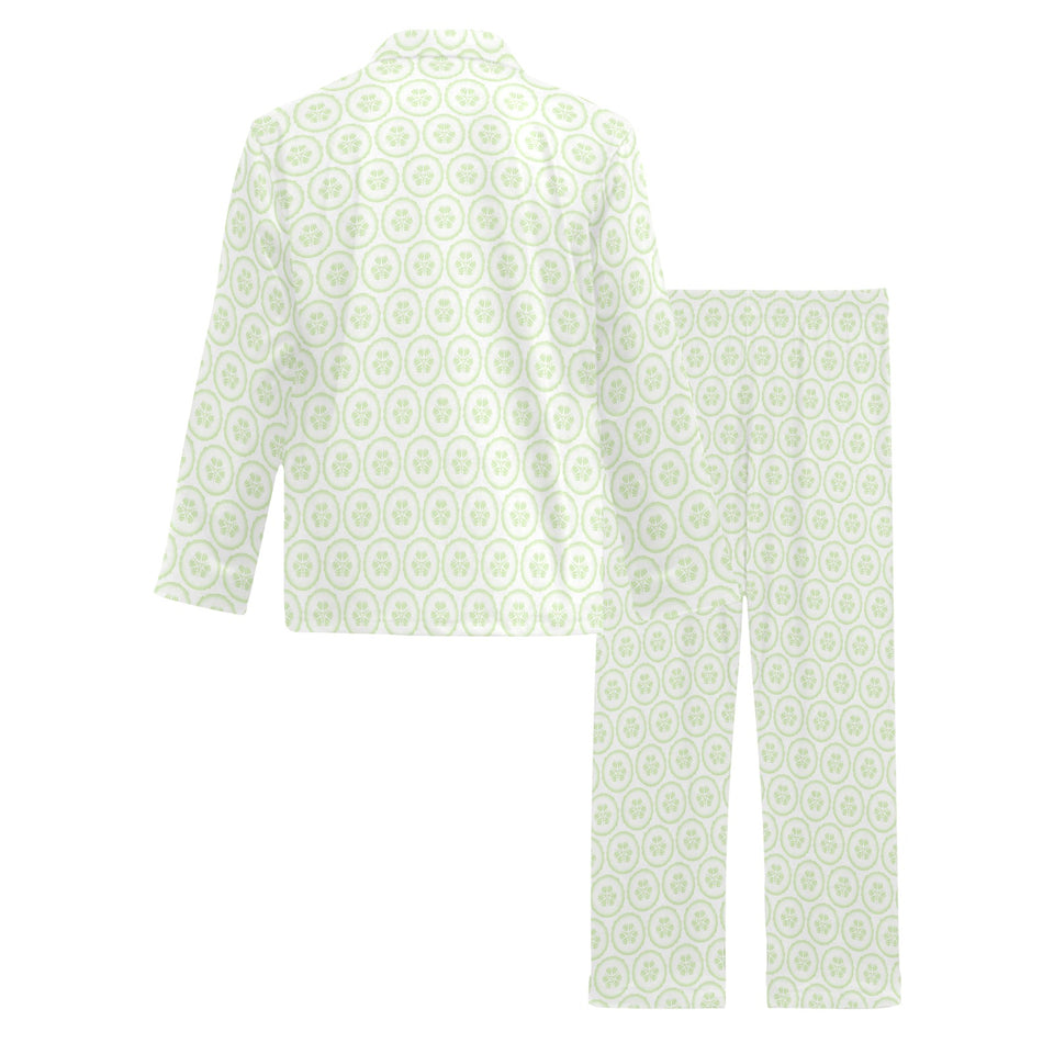 Cucumber pattern background Men's Long Pajama Set