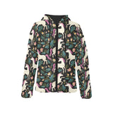 Unicorns forest background Women's Padded Hooded Jacket