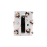 Cute pugs pink heart paw pattern Morphing Mug Heat Changing Mug