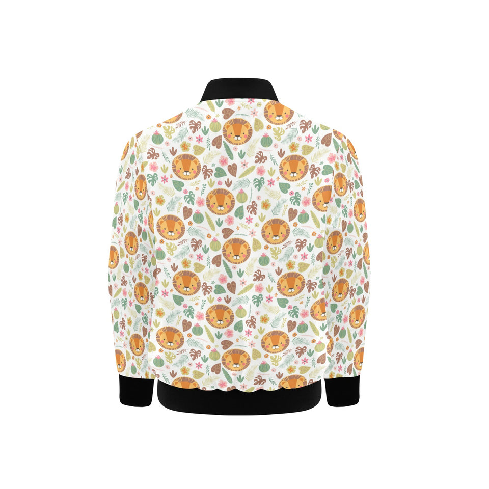 Lion Pattern Print Design 04 Kids' Boys' Girls' Bomber Jacket