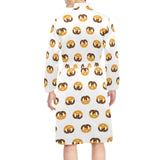 Pretzels Pattern Print Design 02 Men's Long Sleeve Belted Night Robe