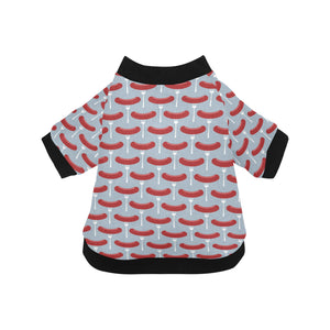 Sausage Pattern Print Design 02 All Over Print Pet Dog Round Neck Fuzzy Shirt