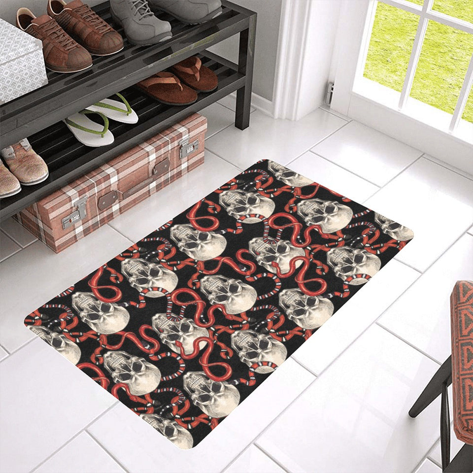 Red snake skull pattern Doormat