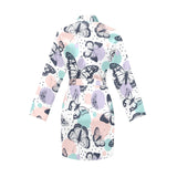 Butterfly pattern Women's Long Sleeve Belted Night Robe