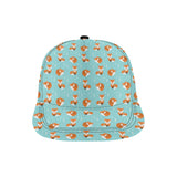 Fox pattern blue b ackground All Over Print Snapback Cap