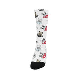 French bulldog cup paw pattern Crew Socks