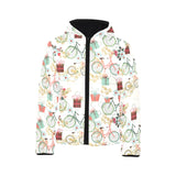 Bicycle Pattern Print Design 05 Kids' Boys' Girls' Padded Hooded Jacket