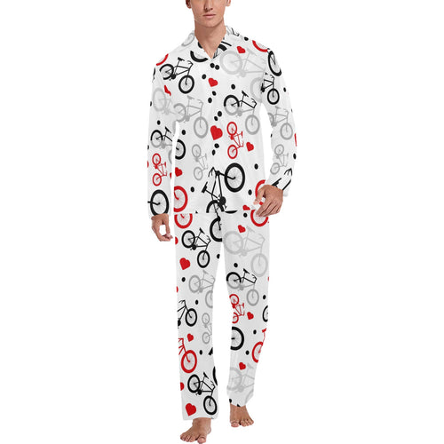 Bicycle Pattern Print Design 04 Men's Long Pajama Set