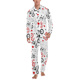 Bicycle Pattern Print Design 04 Men's Long Pajama Set