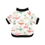 Cute whale pattern All Over Print Pet Dog Round Neck Fuzzy Shirt