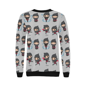 Cute ninja pattern Women's Crew Neck Sweatshirt