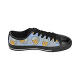 Beer pattern Men's Low Top Canvas Shoes Black